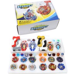 Spinning Top Superking 6 PCS Bey Storage Box Set with Sparking Launchers and Grips Spinning Tops Gift for Children 230621