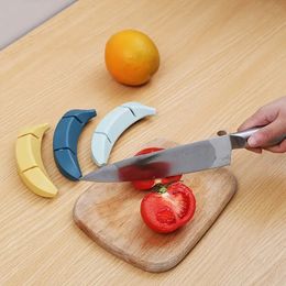 1pc Creative Household Knife Sharpener, Banana Shape Scissors Sharpening Stone, Whetstone With 2 Sections For Kitchen, Fast Sharpen Tool