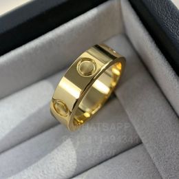 LOVE-Ring, 5,5 mm, vergoldet, 18 Karat, T0P-Qualität, für Damen, Designer-Paarring, Größe 6789, für Herren, höchste Gegenqualität, Luxus-Schmuckgeschenk für exquisites Geschenk mit Box 008