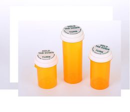 Pale Yellow Pill Bottle Push Down and Turn Reversibles Caps Vial Container Acrylic Plastic Stroage Stash Jar Case Box Herb Smoking Pipes 40ml to 240ml