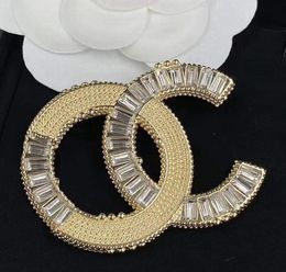 Brand Designer Double Letter Brooch Pearl Rhinestone 18K Gold Plated Metal Women Broochs Suit Pin Fashion Vintage INS Jewellery Accessories Gifts