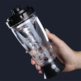 Water Bottles 350ml Electric Protein Shaker Mixing Cup Automatic Self Stirring Bottle Mixer Onebutton Switch Drinkware for Fitness Gym 230621