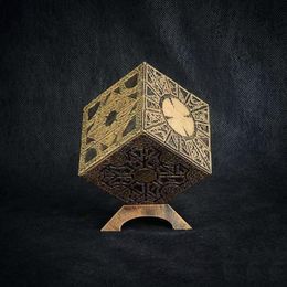 Decorative Objects Figurines Hellraiser Cube Puzzle Box Moveable Terror Film Cube Fully Functional Prop Model Toy Mechanical Device Table Decoration 230621