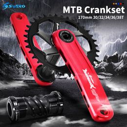 Bike Freewheels Chainwheels SWTXO MTB Crankset 170mm Cranks Arms for Bicycle Crown 30T 32T 34T 36T 38T Chainring Bottom Bracket Shimano SRAM XX1 230621