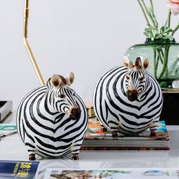 Decorative Objects Figurines Nordic creative zebra small ornaments home living room bookcase resin decoration office craft gift 230621
