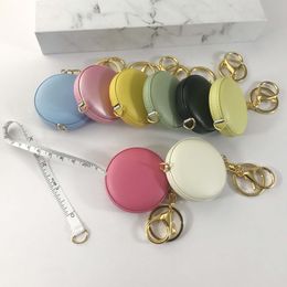 Multi Color Keychain Tape Measure Macaron Color Measuring Clothes Three Measuring Tape Portable Male Inch Leather Tape Measure Wholesale GG