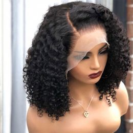 Short Deep Curly Bob Wig Remy Wet And Wavy Water Wave Bob Wig Lace Front Human Hair Wigs For Women 13x4 Frontal Wig