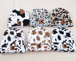 High-end Cows Pattern Knitted Hat Double-Layer Folding Woollen Cap Winter Warm Hat Fashion Brand Men's and Women's Hats