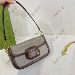 Bolsa de grife Horsebit 1955 series French stick bag sela bolsa fashion bolsa de luxo bolsa tiracolo corrente de couro