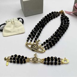 Pendant Necklaces Designer Letter Vivian Chokers Luxury Women Fashion Jewelry Metal Pearl Necklace cjeweler Westwood Tidal flow design 789ess