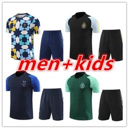 23 24 Algerie short sleeved sportswear football training uniform psgS short sleeved suit 2023 2024 Algerian short Sportswear for adults and children