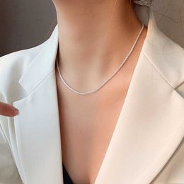 Strands 2023 Popular Silver Colour Sparkling Clavicle Chain Choker Necklace Collar for Women Fine Jewellery Wedding Party Birthday Gift 230613