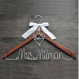 Personalised Wedding Hanger with heart and date for your wedding bridal hanger bow wedding dress hanger Bridesmaids For wedding pa271h