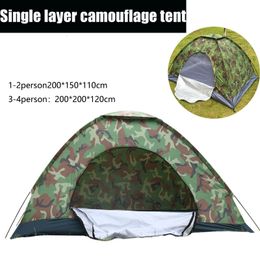 Tents and Shelters Camping Tent for 14 Person Single Layer Outdoor Portable Camouflage Handbag Hiking Travelling Lightweight Backpacking 230621