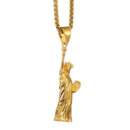 Hip Hop Jewelry Charm US Symbol American Statue Of Liberty Pendant & Chain Necklaces