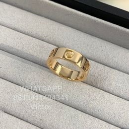 Ring 5.5Mm Gold LOVE Plated T0p Woman Designer Couple RING Size 6789 Man Highest Counter Quality Jewelry Gift For Girlfriend With Box 008 673A0e