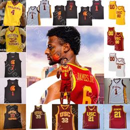 USC Trojans Maglia da basket NCAA College Isaiah Mobley Nick Young Chevez Goodwin Boogie Ellis Drew Peterson Agbonkpolo Anderson Okongwu Vucevic Bronny James Jr.