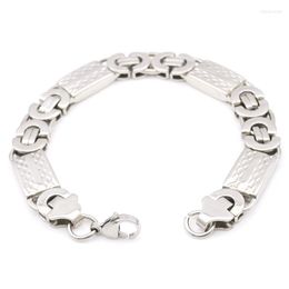 Link Bracelets Chain Flat 'U' Byzantine Fashion Bracelet For Men Jewelry Friend Boys Christmas Gift WB832Link