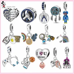 For pandora charm 925 silver beads charms Mom Heart Bead Hug Hand Pendant charm set Pendant DIY Fine Jewellery