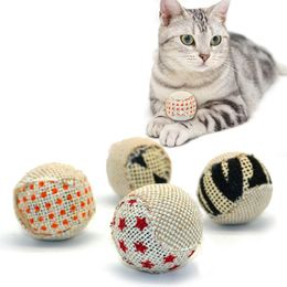 4 Pcs Ball Cat Toy Interactive Cat Toys Play Chewing Rattle Scratch Catch Pet Kitten Cat Exercise Toy Balls