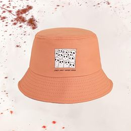 Beanies Beanie/Skull Caps Print Lonely Ghost Bucket Hat Orange Outdoor Adjustable Casual Style Men Unisex For Women Girls