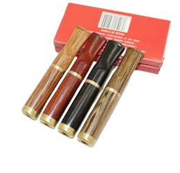 Smoking Pipes Flat mouthed mahogany cigarette holder, circulating rod filter element, washable filter element, double filter rod for men's coarse cigarettes
