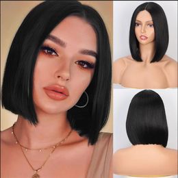 Black Straight Bob New Hot Straight Bob Mini Lace Front Wigs