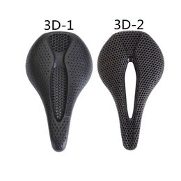 Bike Saddles Bicycle 3D Printed carbon Saddle Rails Ti Power Patented Material Comfortable Road MTB Seat Cosy Honeycomb Cushion 230621