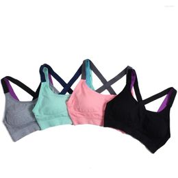 Yoga Outfit Fitness Push Up Sports Bra For Womens Gym Running Padded Tank Top Athletic Vest Underwear Shockproof Strappy Sport