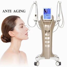 Vertical Powerful New Double Hifu Gold MFU+RF SD Focused Ultrasound Skin Tightening Wrinkle Removal Face Eyelid Lift body Slimming Machine