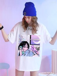 Women's T Shirts Cute Girl On The Phone Art Illustration Women Tshirt High Quality Tee Clothes Breathable Summer Loose Soft Cotton Tops