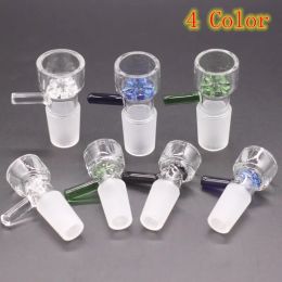 Snowflake Glass Bowl Slide for Bongs - 14mm/18mm Male Hookahs with Philtre for Oil Rigs & Water Pipes