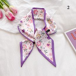 Scarves 1PC Silk Scarf Elegant Shawls Fashion Lady Neckerchief Small Bandana Satin Women Square Wraps Hair Accessories