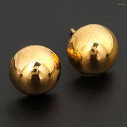 Stud Earrings Half Ball Amazing Smooth Gold Color Women Jewelry