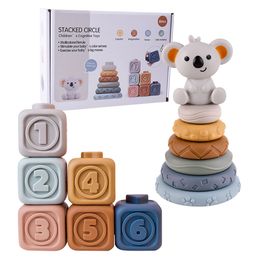 Montessori Baby Kids Stacking Tower Early Educational Stacking Tower Sensory Toys Intellectual Development for 0 12 Month Baby