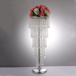 40cm to 120cm tall)flower vase centerpieces for wedding Tall Crystal Wedding Centerpiece Acrylic Flower Stand Chandelier Garlands Wedding Decoration Reception