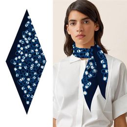 Scarves French Autumn Diamond Scarf Chains Dot Print Women's Twill Decoration Professional Small Silk Head