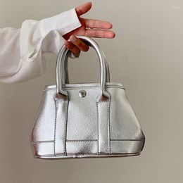 Evening Bags Summer For Women Sac A Main Designer Handbags Vintage Bright Silver PU Leather Shoulder Crossbody Ladies Totes Bag Bolso