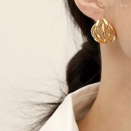 Stud Earrings Nest Hoop Set Ear Accessories Dangle For Women Metal Gold Color Trendy Jewelry 2023