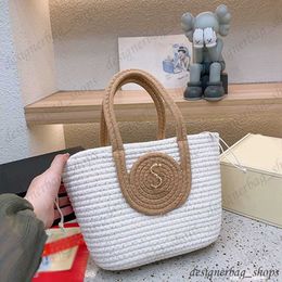 Summer raffia woven beach bag vacation casual tote bag woman fashion large capacity shopping bag light shoulder bag tote bag name brand bag 230522