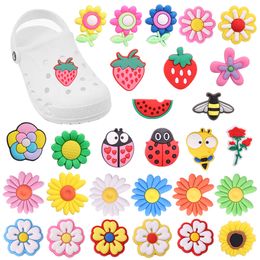 Flowers Watermelon Insects Colourful Croces Charm Kids Shoe Button Accessories Fit Jibz Holiday Gifts