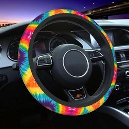 Steering Wheel Covers Tie Dye Cover Car Accessories Decoration For Women Universal 15 Inch Auto Protector Interior Decor