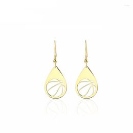 Dangle Earrings Stainless Steel Water Drop Frame Hollowed Basketball Simple Sports Irregular Ladies Jewellery