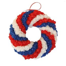 Decorative Flowers Idyllic July 4th Wreath Patriotic Wreaths For Front Door Outdoor Led Christmas Winter
