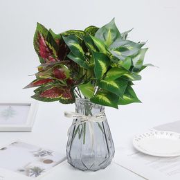 Decorative Flowers Simulation Green Plant Flower Arrangement Artificial Silk Eyebrow Leaves Wedding Pography Home Living Room Garden