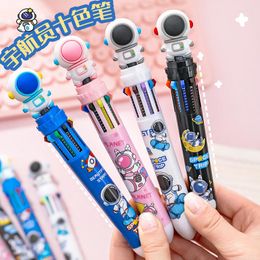 Pcs/lot Creative Astronaut 10 Colors Ballpoint Pen Cute Press 0.5MM Ball Pens Office School Writing Supplies