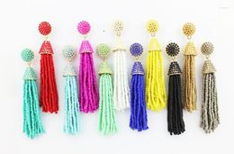 Dangle Earrings ZWPON Fashion Sead Beads Tassel Drop Colourful Bohemia Seed For Woman Female Jewellery