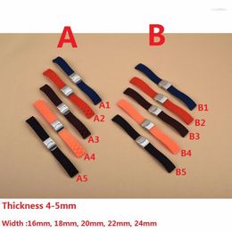 Watch Bands 5 Colors 18mm 20mm 22mm 24mm Universal Link Bracelet Rubber Silicone Watchband Wrist Strap Soft Waterproof For Men Women Watches