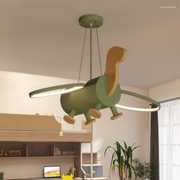 Pendant Lamps Chandelier Led Art Lamp Light Lamparas Colgantes Para Techo Wrought Iron Cute Dinosaur Bedroom Children's Room Lights