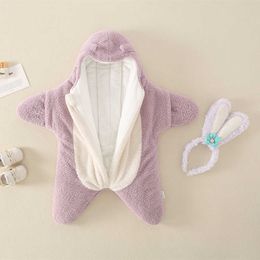 Pai Da Xing Pajamas Clothes Star Delu Sleeping Bags Autumn and Winter Baby Bodysuit Anti Kick Quilt Thickened Cotton Clip swaddle fleece